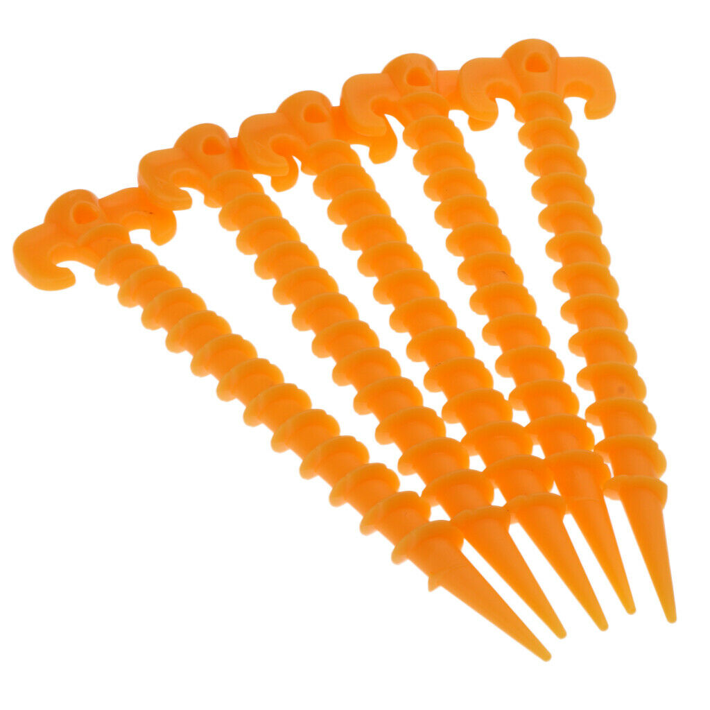 Prettyia 5x Plastics Helix Camping Awning Tent Pegs for Outdoor Sports