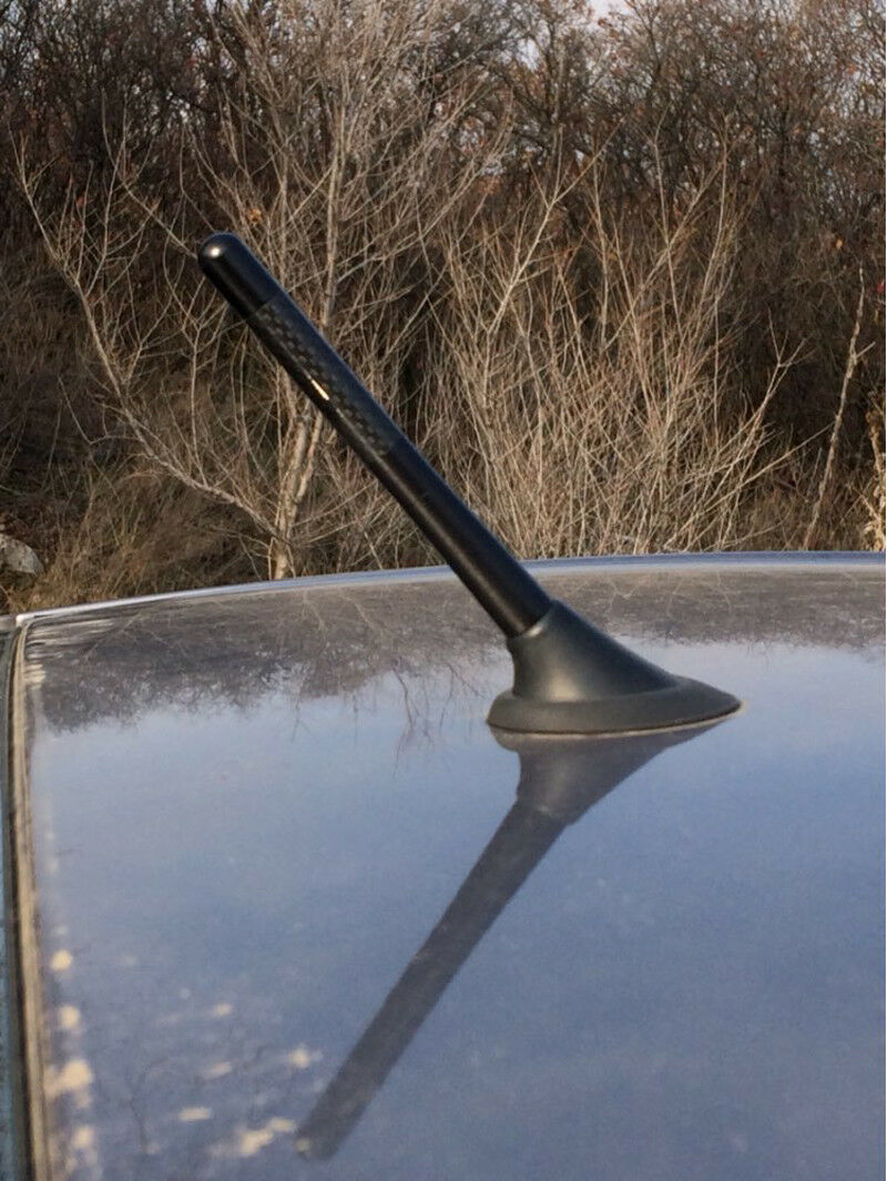 For Dodge 2000-18 Car Mini Short AM / FM radio 4.7" Carbon Fiber Antenna Black