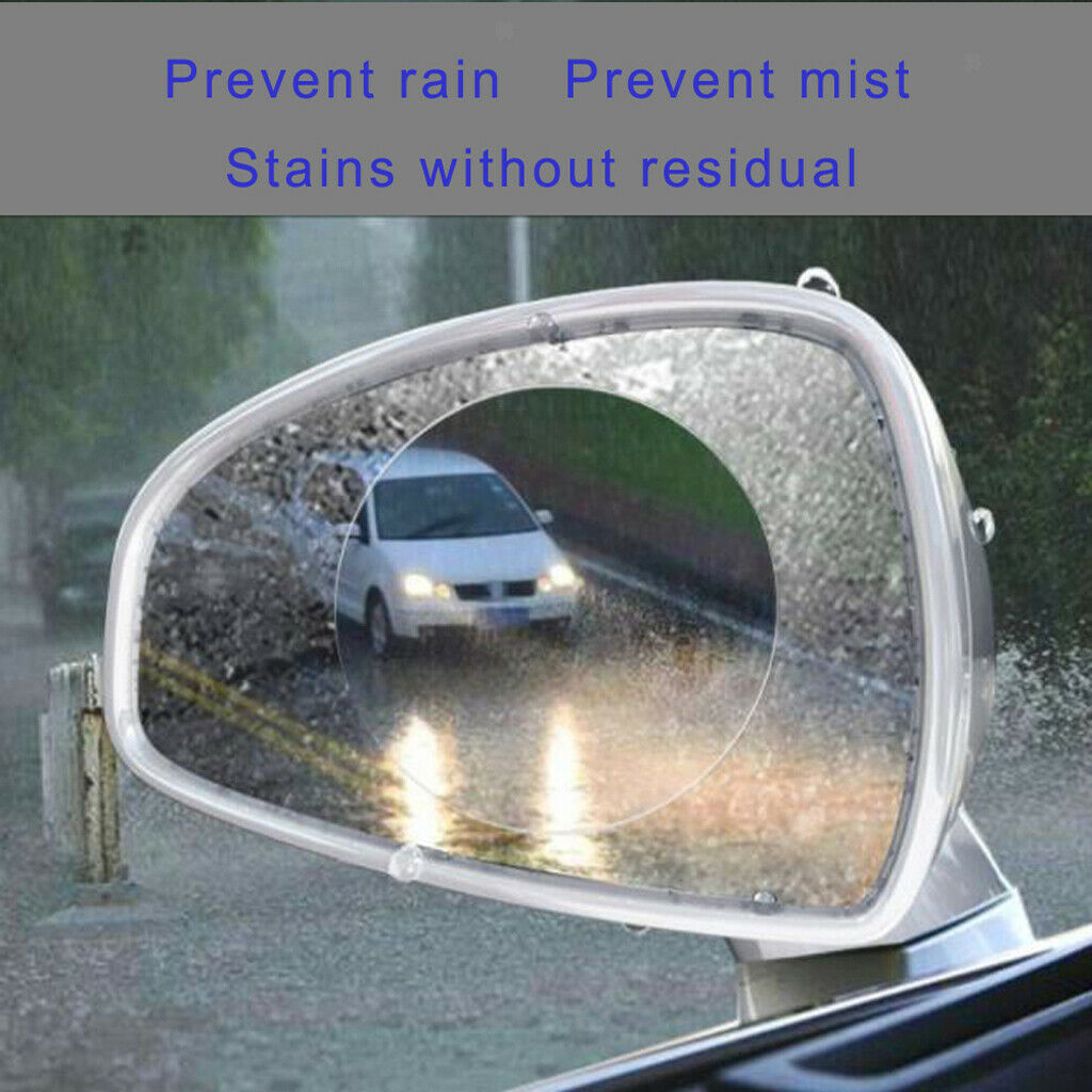 2PCS Oval Car Rearview Mirror Waterproof Anti Fog Rain Coating PET Film