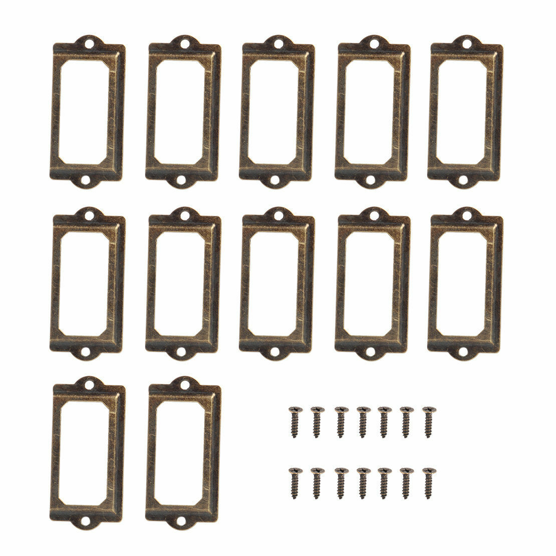 Metal Label Pull Handle Frame Name Card File Holder Cabinet Furniture Draw 12pcs