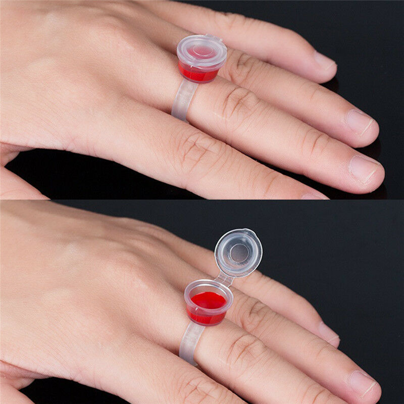 10X Pigment Tattoo Ink Cup Ring Holder Permanent Microblading Eyebrow Mak.l8