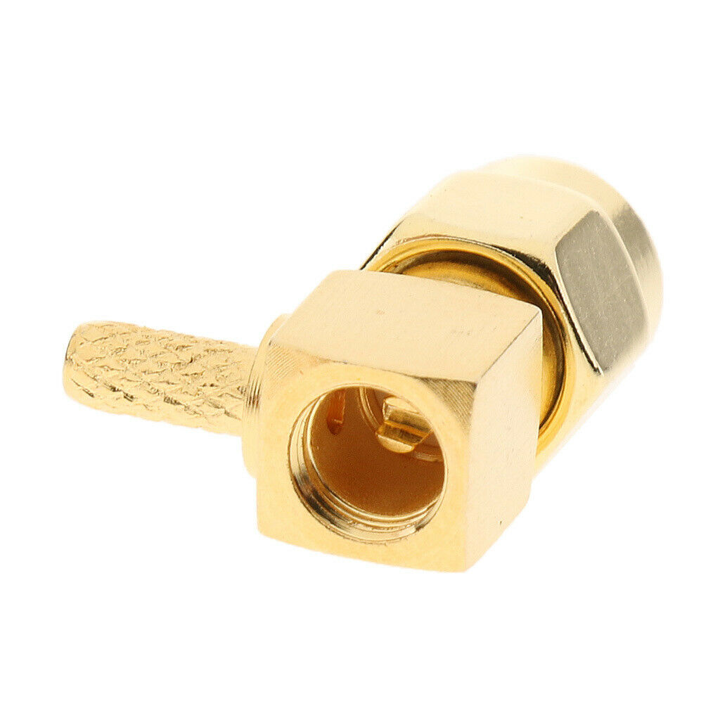 10pcs SMA Male Crimp Right Angle RF Coaxial Connectors Adapters