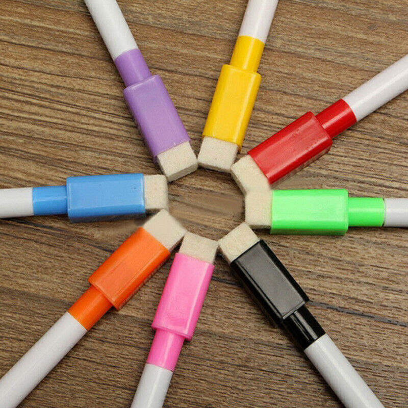 Set Of 8 Color Magnet Pens Magnetic Dry Wipe White Board Markers Built In Erase
