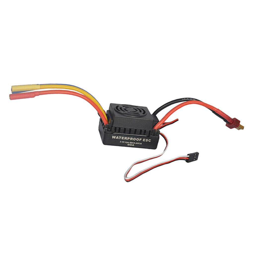 60A Brushless ESC Motor Speed Controller Heatsink for 1:10 RC Car Black