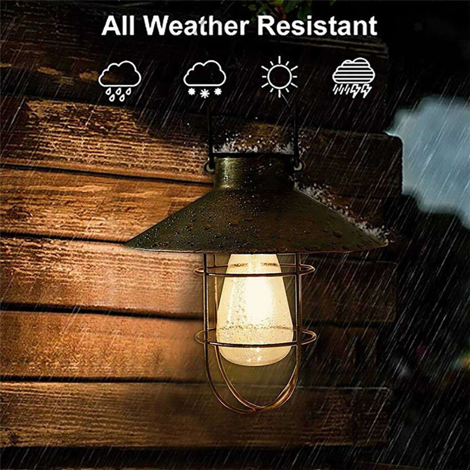 Solar Lamp Outdoor Metal Decorative for Yard Lawn Tree Villa Terrace Black