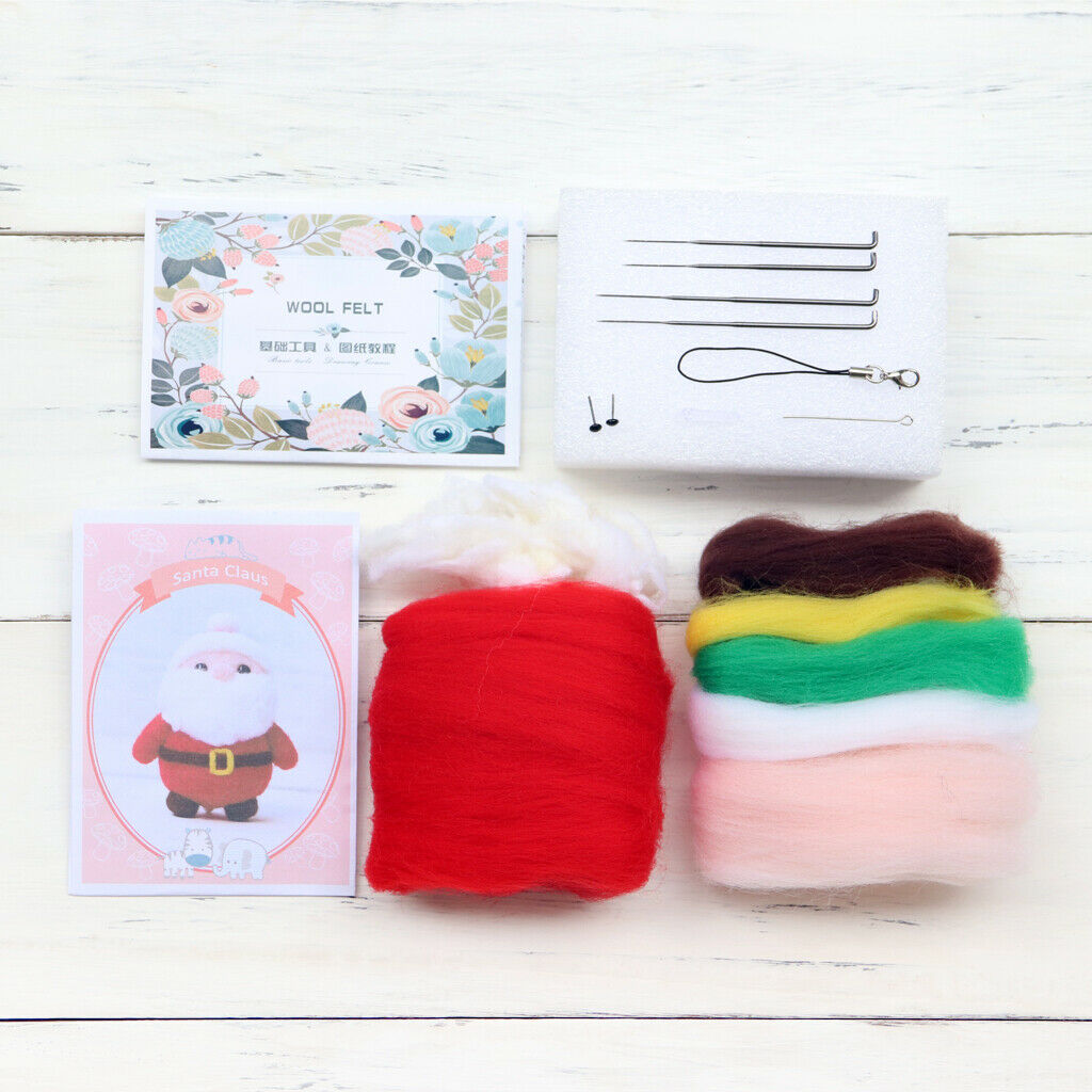 4-Packs Lovely Needle Felting Santa Claus Kit Needle Felted DIY with