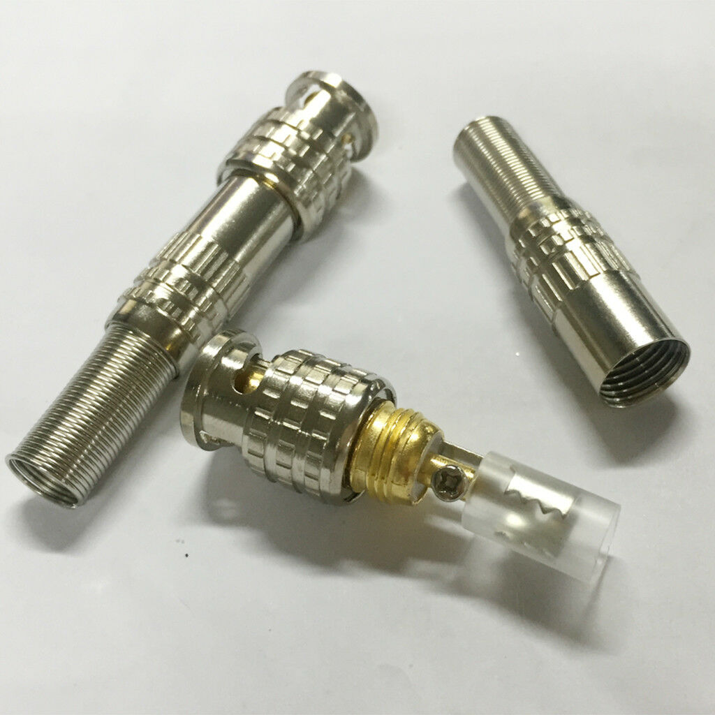 5pcs BNC Male Plug Solderless Coupler Connector for CCTV Camera Coax Cable