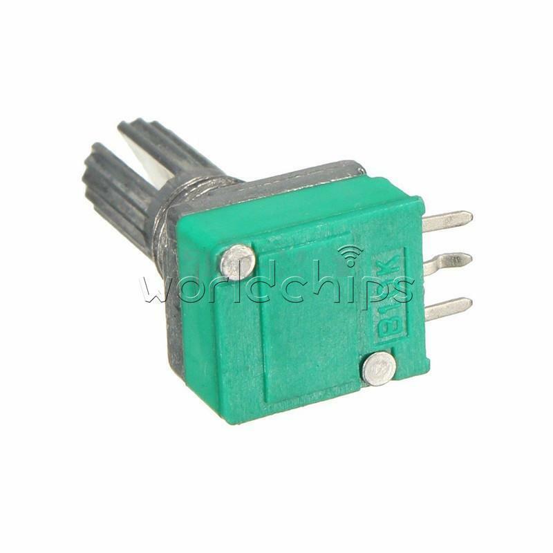 3Pcs Type B 10K ohm 6mm Knurled Shaft Single Linear Rotary Taper Potentiometer