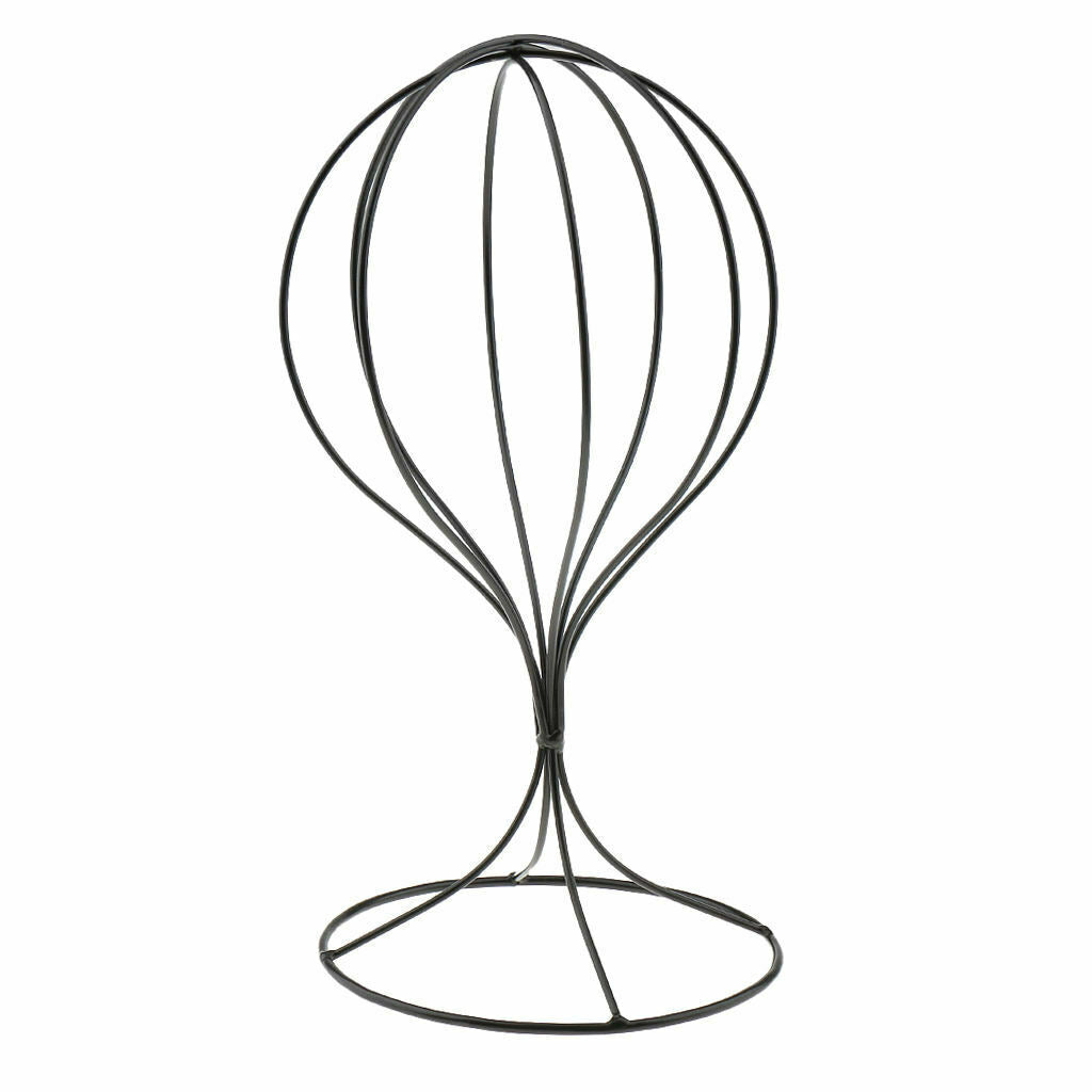 2x Balloon Style Metal Hat Holder Desktop Wig Display Stand Organizer Black