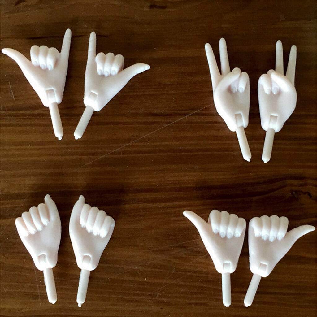 4 Pairs Movable Joints Hands for 1/6 Female Action Figures BJD DOD AS DZ Dollfie