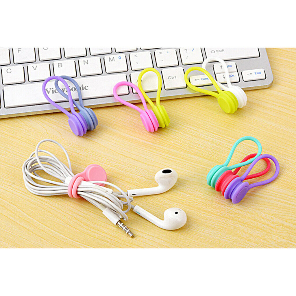 6 Piece Magnetic Earphone Cable Winders Wrap Corder Organzier String Tidy