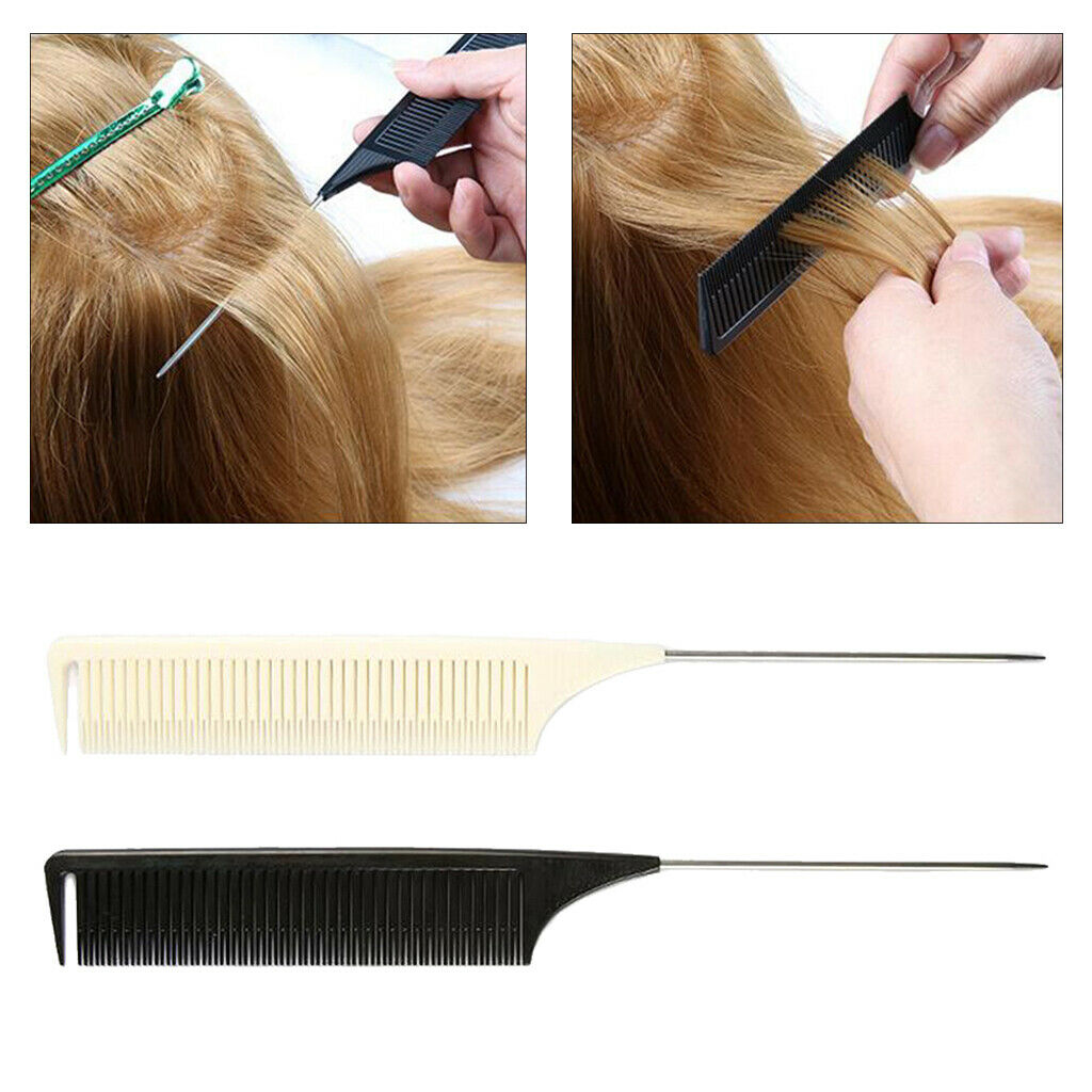 2pcs Fine Sectioning Weave Highlighting Foiling Hair Comb for Barber Combs