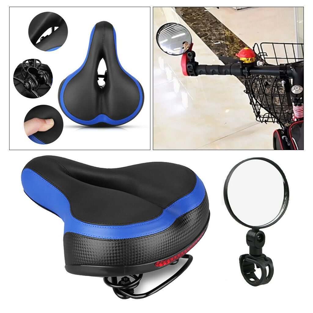Big Bum Bike Saddle Seat Rotatable Flat Rearview Universal Seats Accessories