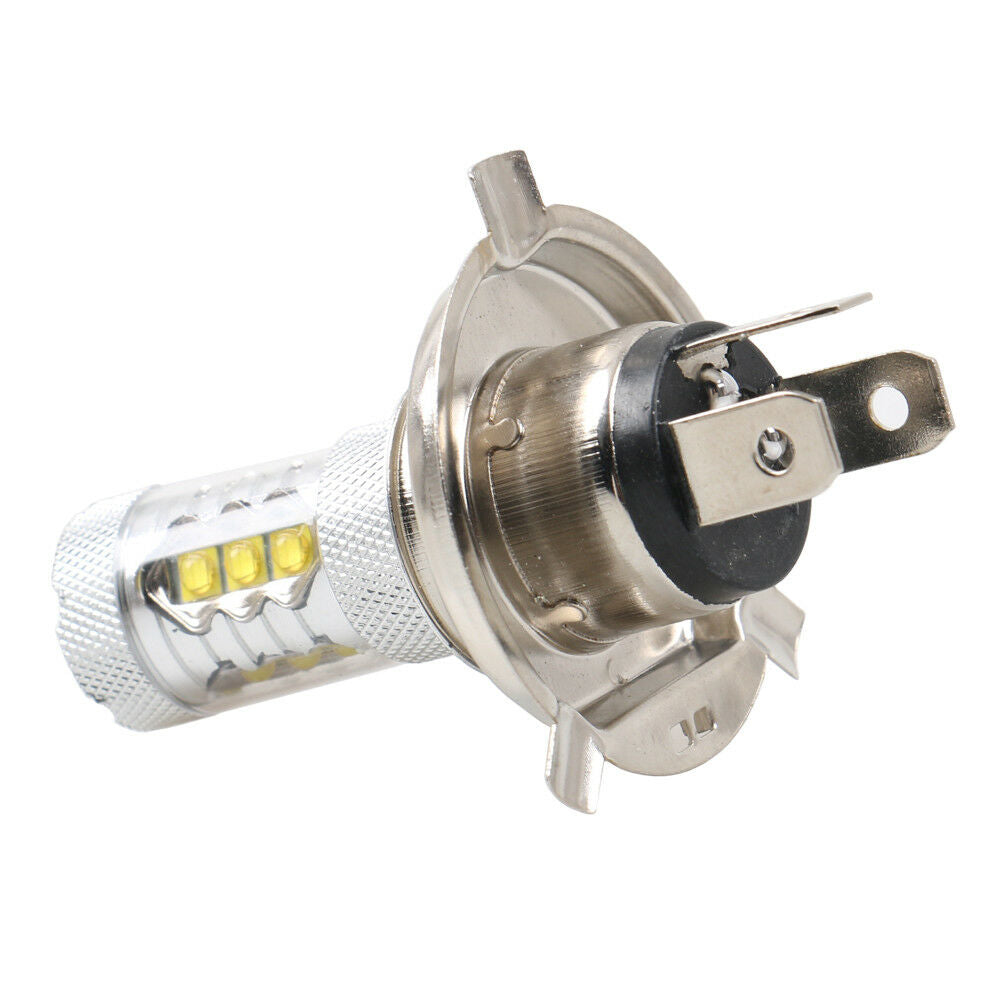 12V 80W H4 COB LED Motorcycle Headlight Hi/Lo Beam Front Light Bulb 6000K White