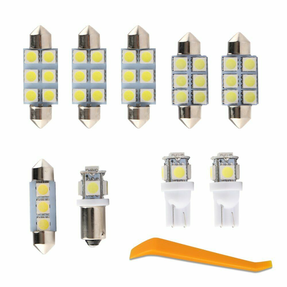 White 9PCs Interior LED Light Bulbs Package Fits for VXWX Jxttx MK4 1999-2004