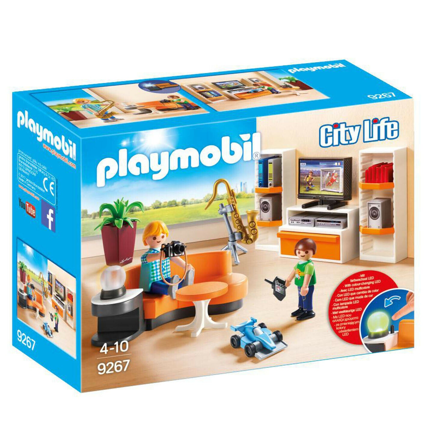9267 Playmobil Living Room with Working Lights City Life Suitable for ages 4 yea