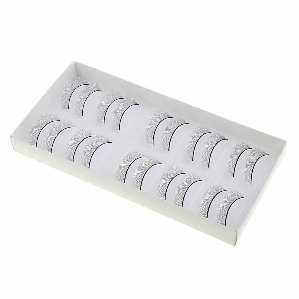 10 Pairs Adhesive False Eyelashes Training Teaching Lash for Beginners Black