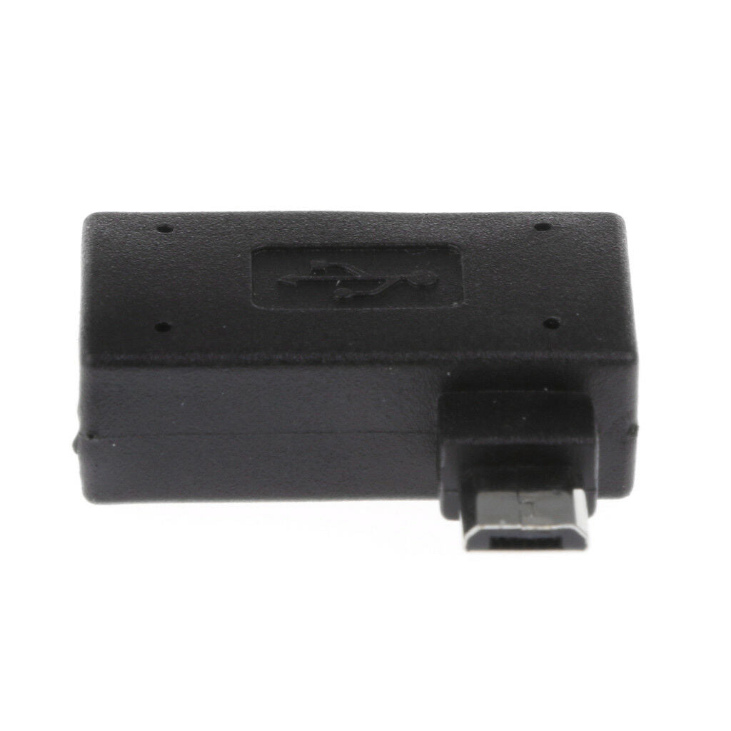 90 degree Right Angle Micro USB 2.0 OTG Host Adapter M to F with USB Power