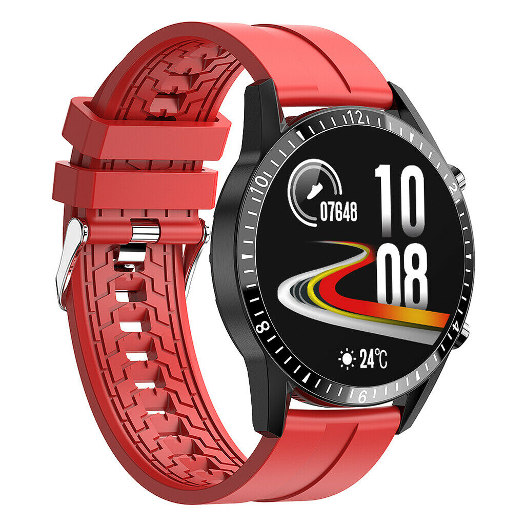 New i9 Smart Watch Heart Rate Blood Oxygen Monitor  Red silicone Band