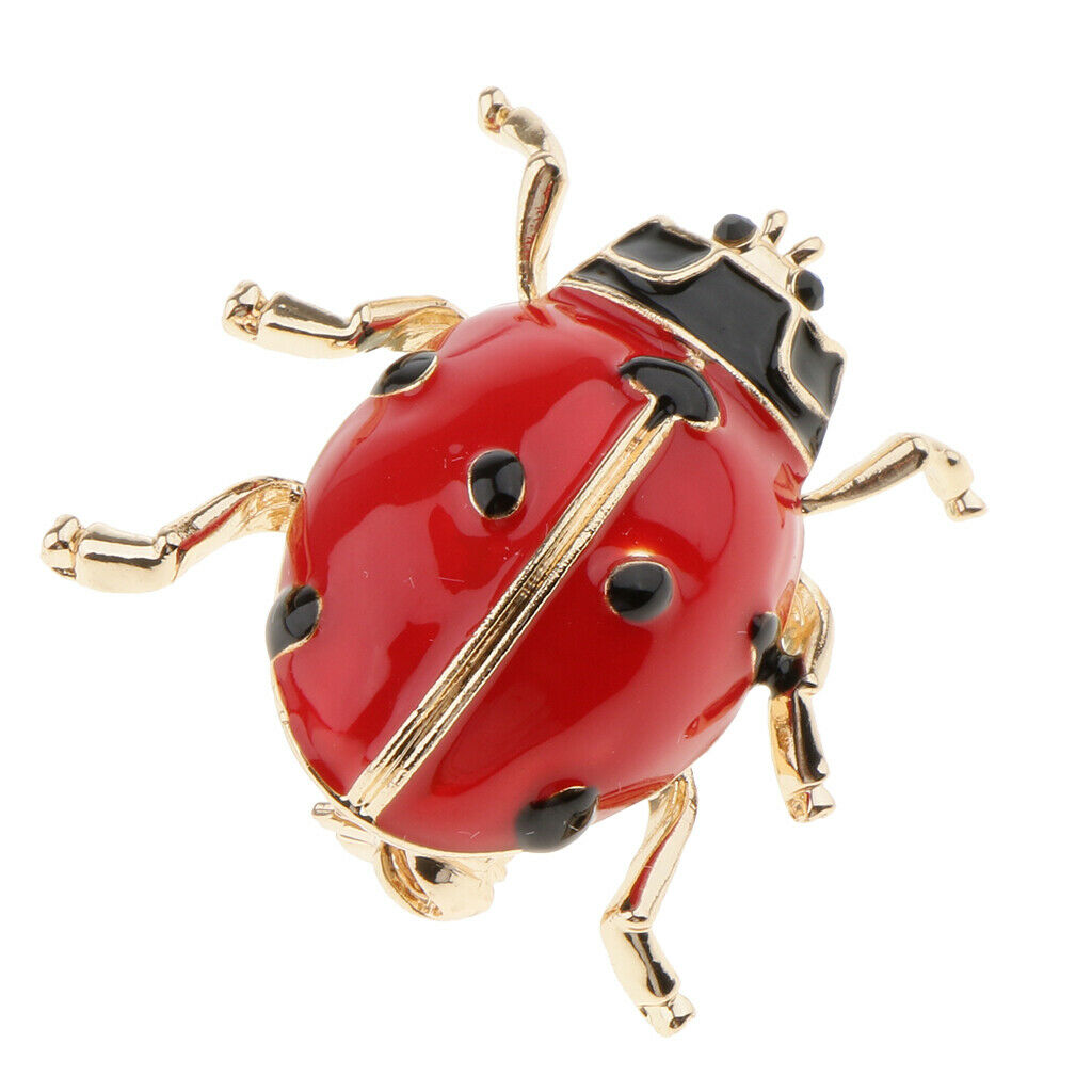 Enamel Ladybird Bug Insect Brooch Pin Womens Mens Fashion Jewellery Red
