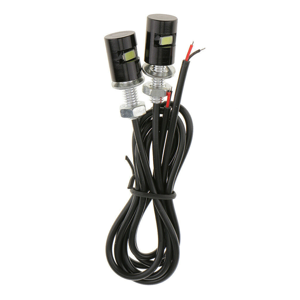 2xWaterproof 12V LED SMD Motorcycle Car License Plate Stud Screw Lamp Light