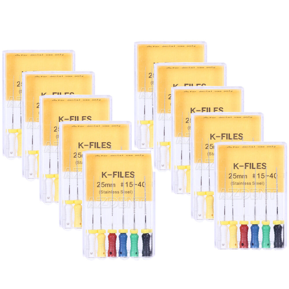 50 Boxes Dental K-FILES 25mm #15-40 Stainless Steel Endo Root Canal File Hand