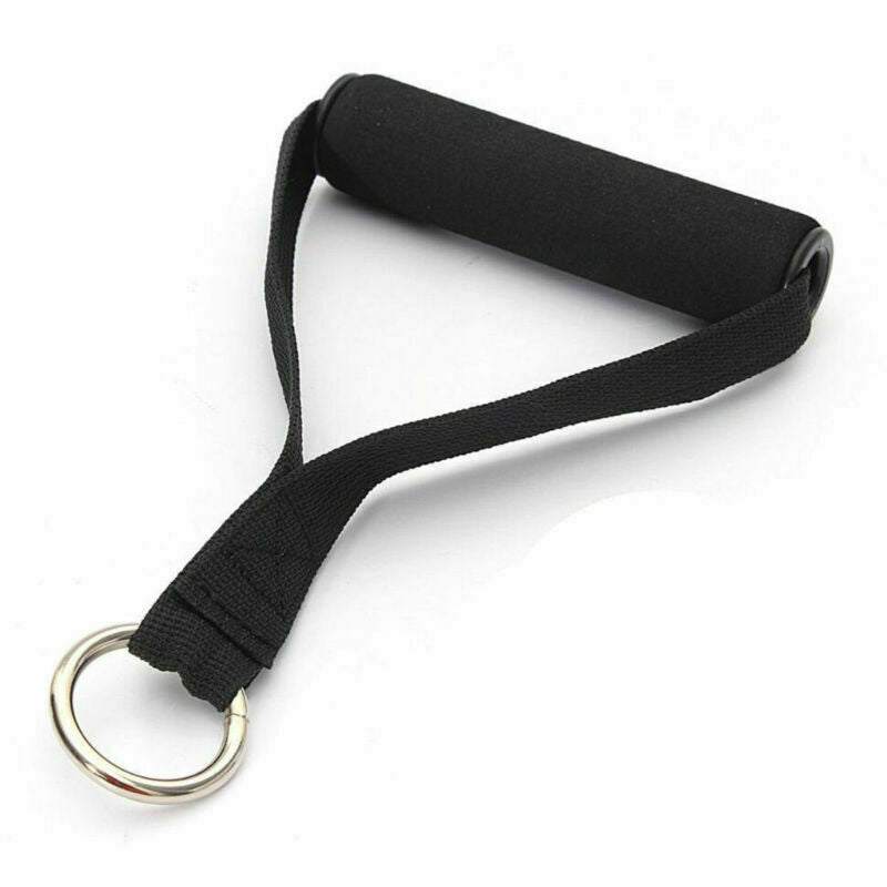 2PCS Black Tricep Rope Cable Attachment Handle Bar Resistance Gym Training Band