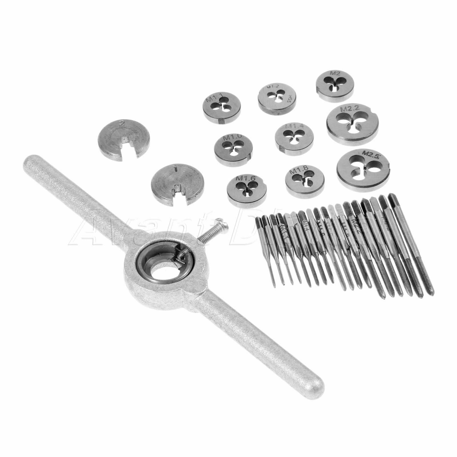M1-M2.5 Metric Thread Screw Tap Threading Die & Wrench Metalworking Tool 1 set