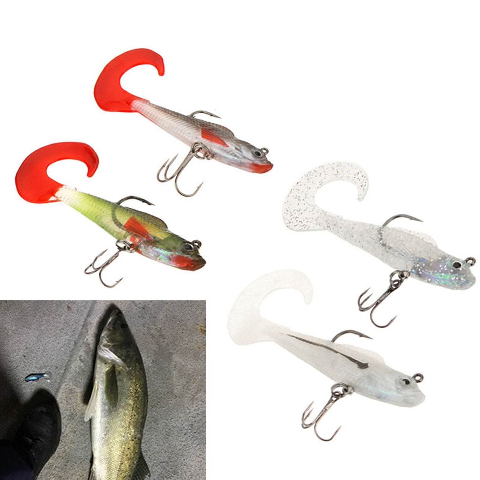 4pcs/Lot Kinds of Fishing Lures Crankbaits Hooks Minnow Baits Crank Tackle