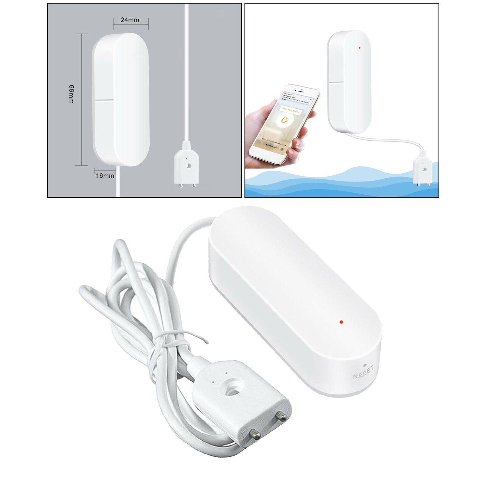 Smart Water Alarm Remote Monitor Kitchen Sink Basement Overflow Sensor