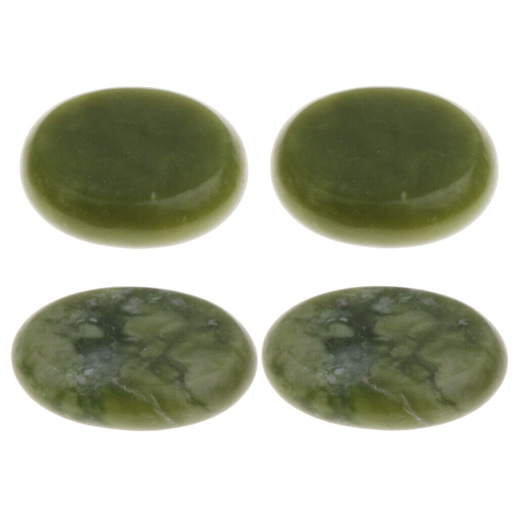 4Set Natural Green Jade Hot Massage Stone for Facial Body Hot Stone Spa Massage