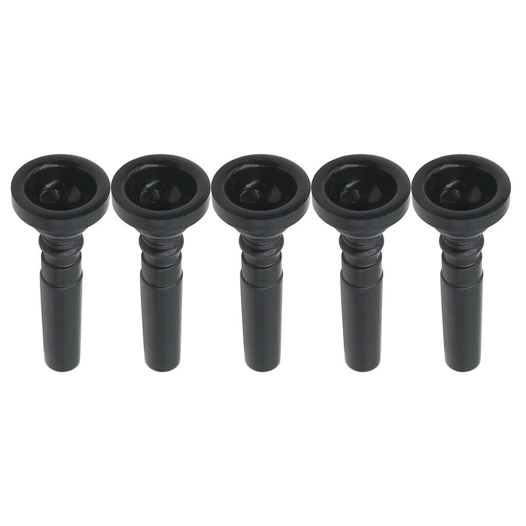 5 Pieces ABS Plastic Trumpet Mouthpiece for Trumpet Accessories Black