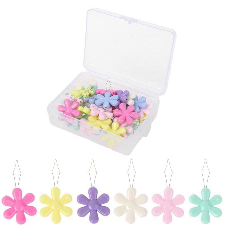 30pcs Flower Shape Wire Loop Needle Threaders for Cross Stitch Sewing Needlework