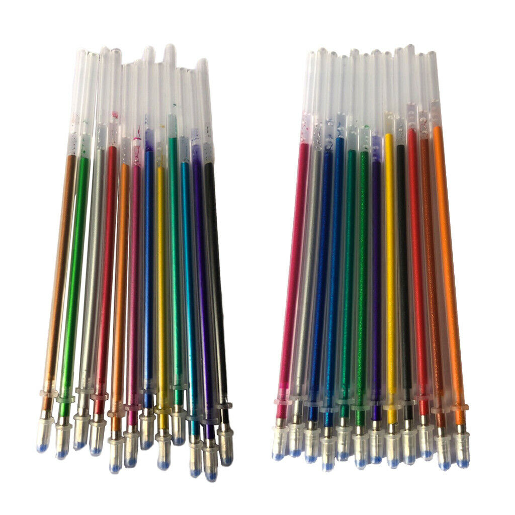 24x Multi Colors Gel Pen Refills Pen Ink Refills for Kids Adults Drawing
