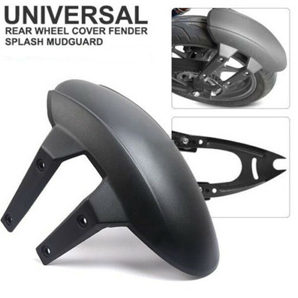 Black PVC Motorcycle Rear Wheel Cover Fender Splash Guard Mudguard Bracket Solid