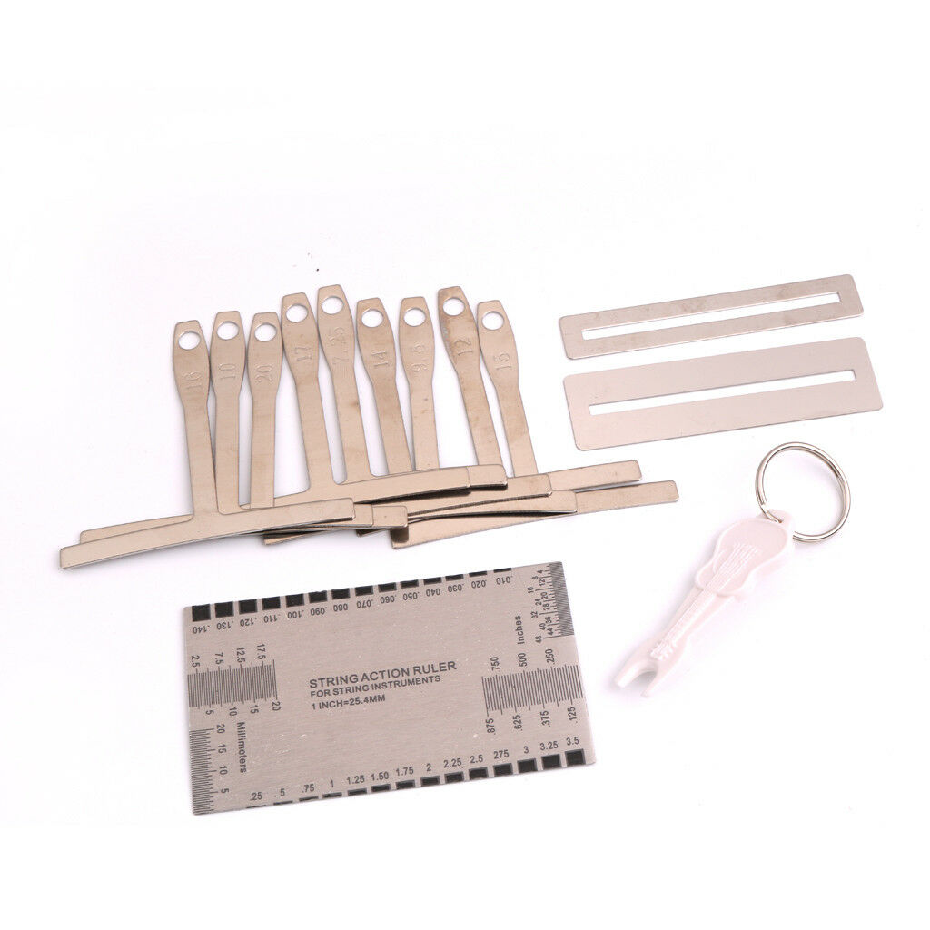 9pcs Stainless Steel Understring Radius Gauge+String Action Ruler+Pin Puller