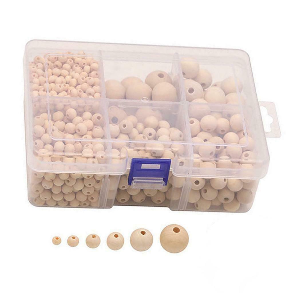 1150x Bulk Wooden Bead Round Loose Spacer Ball Jewelry Making Craft DIY Bracelet