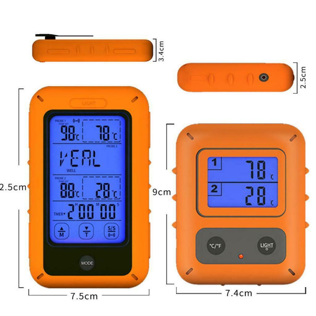 Wireless thermometer with probe temperature with sensor incl. Display LCD