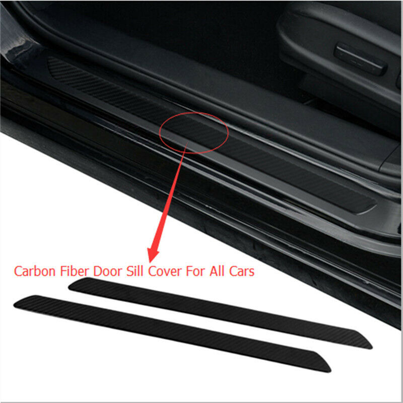 60cm Waterproof Real Carbon Fiber Door Sill Scuff Plates for Auto Car Door Panel
