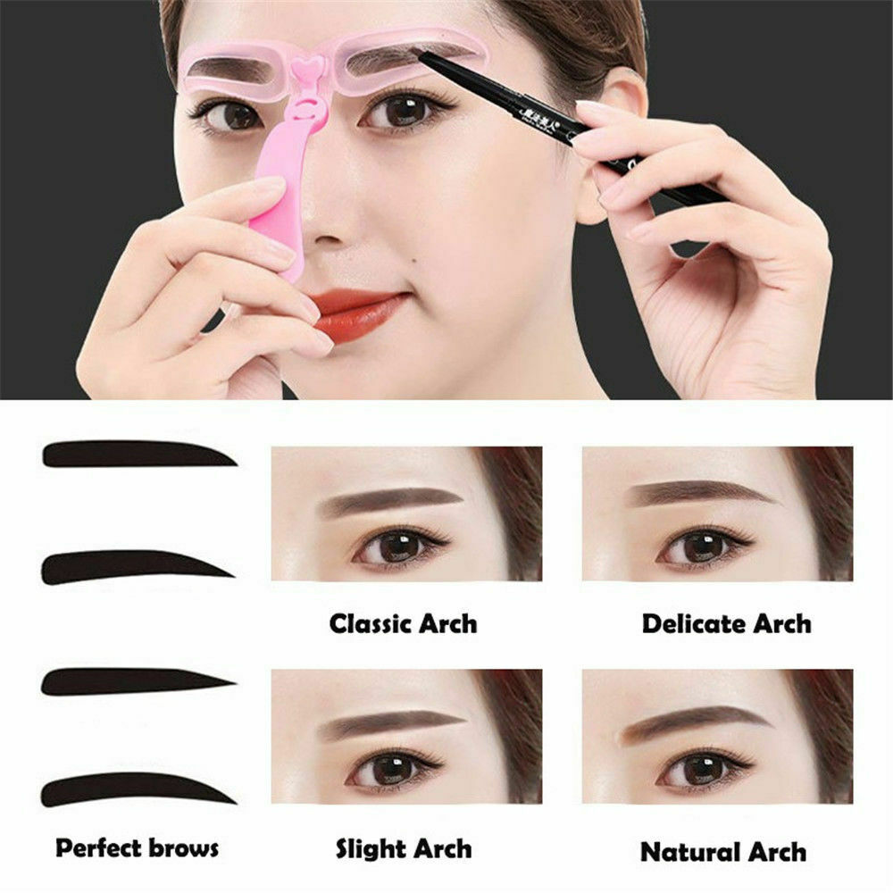 8 Pairs Eyebrow Grooming Stencil Set Template Women Makeup Shaping Shaper DIY HS