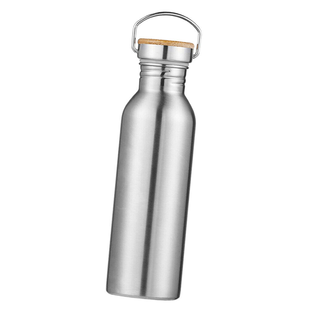 Set of 2 Sports Water Bottle Flask Portable Leakproof Bamboo Lid Cup Bottles