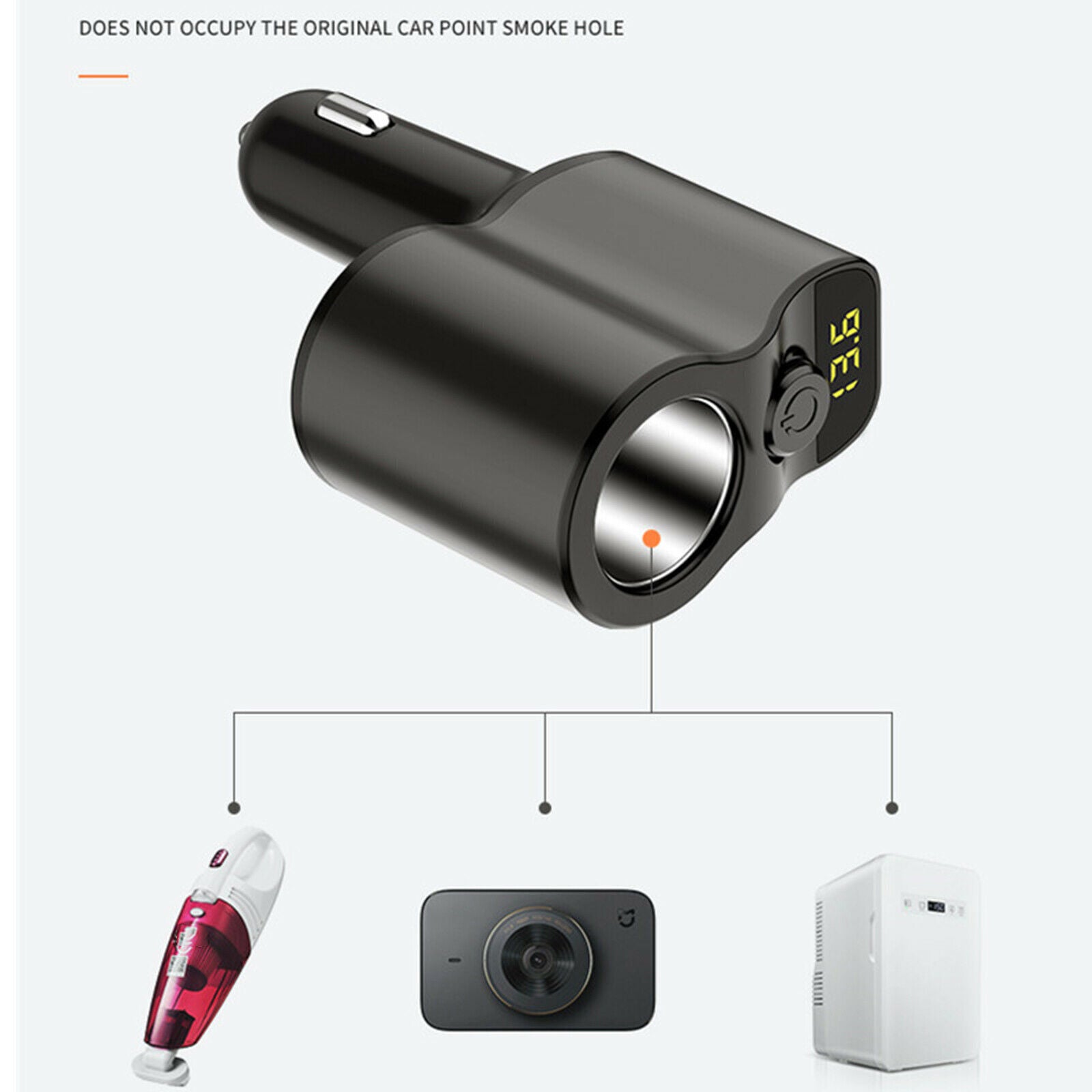 Fast Car Charger FM Transmitter Cigarette Lighter Dual USB Port Type-C Port