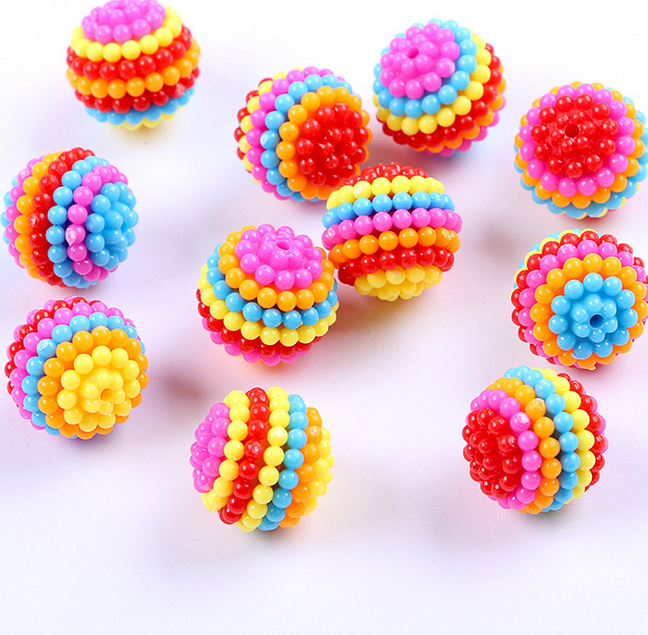 20X Acrylic Multicolor Splice Beads Beading Earring Bracelet Accessorie