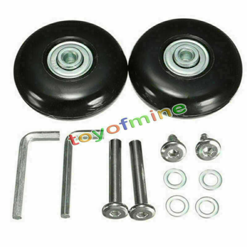 2 pcs Luggage Suitcase Replacement Wheels Axles Wrench Deluxe Repair OD 50mm
