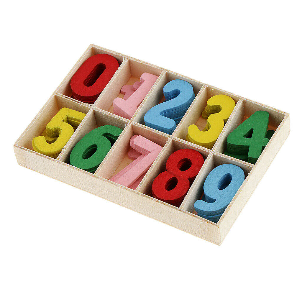 60x wood 0 9 Arabic number pieces for children children early learning