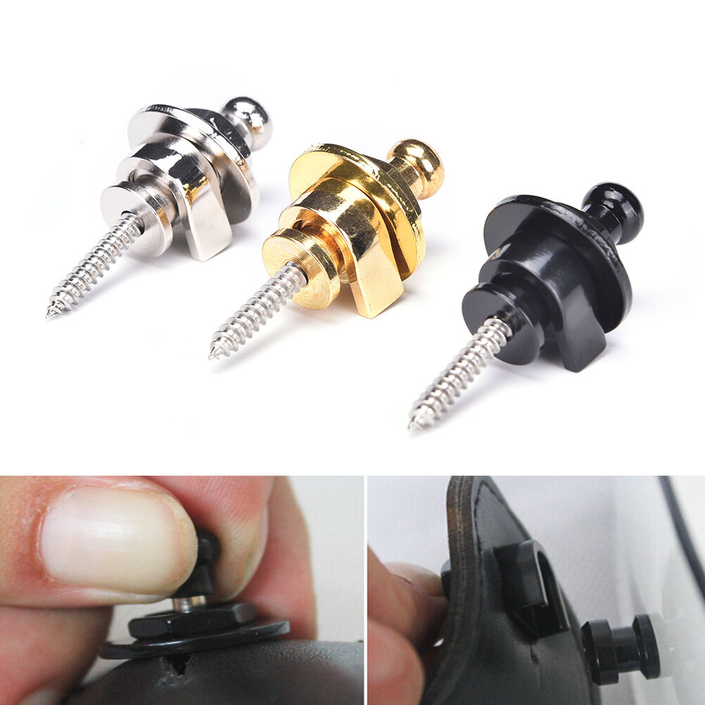 Round Chrome Head Guitar Strap Locks System Parts for Electric Guitar Bas.l8