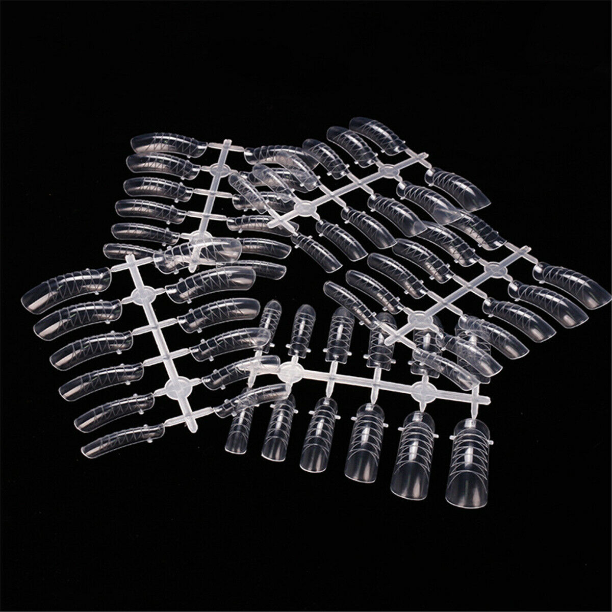 120Pcs/Bag Clear Dual Forms Nail System Full Cover Quick Building Gel Mold Tips
