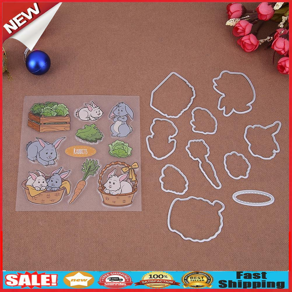 Metal Cutting Dies Stencil Scrapbooking Rabbit Stamp Embossing Paper Cards @