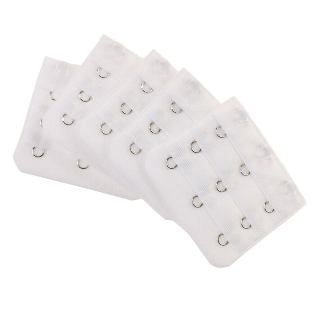 10 Pcs Elastic Bra Strap Extension Bra Extender 3 x 3 Hook White + Black