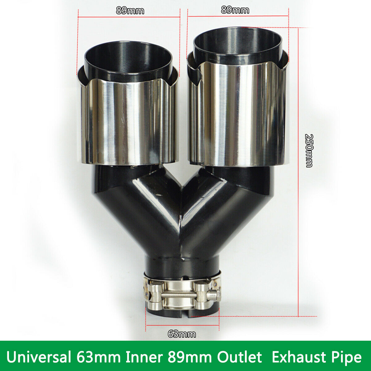 Dual wall Exhaust Tips 2.5" Inlet 3.5'' Outlet  Stainless Steel Left Side Car